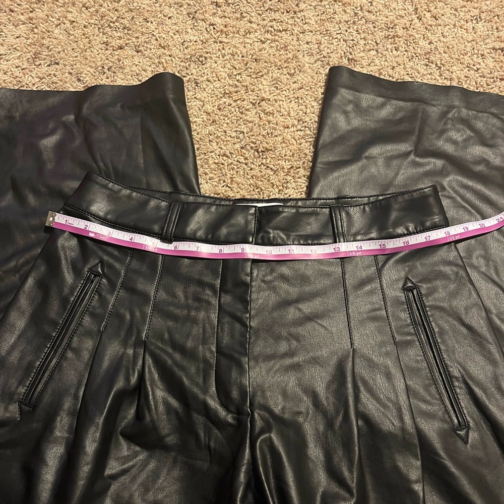 Veronica Beard Rennert Faux Vegan Leather Wide Pants Size 10 - Picture 8 of 10
